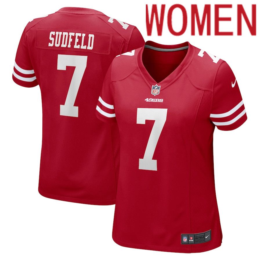 Women San Francisco 49ers 7 Nate Sudfeld Nike Scarlet Game NFL Jersey
